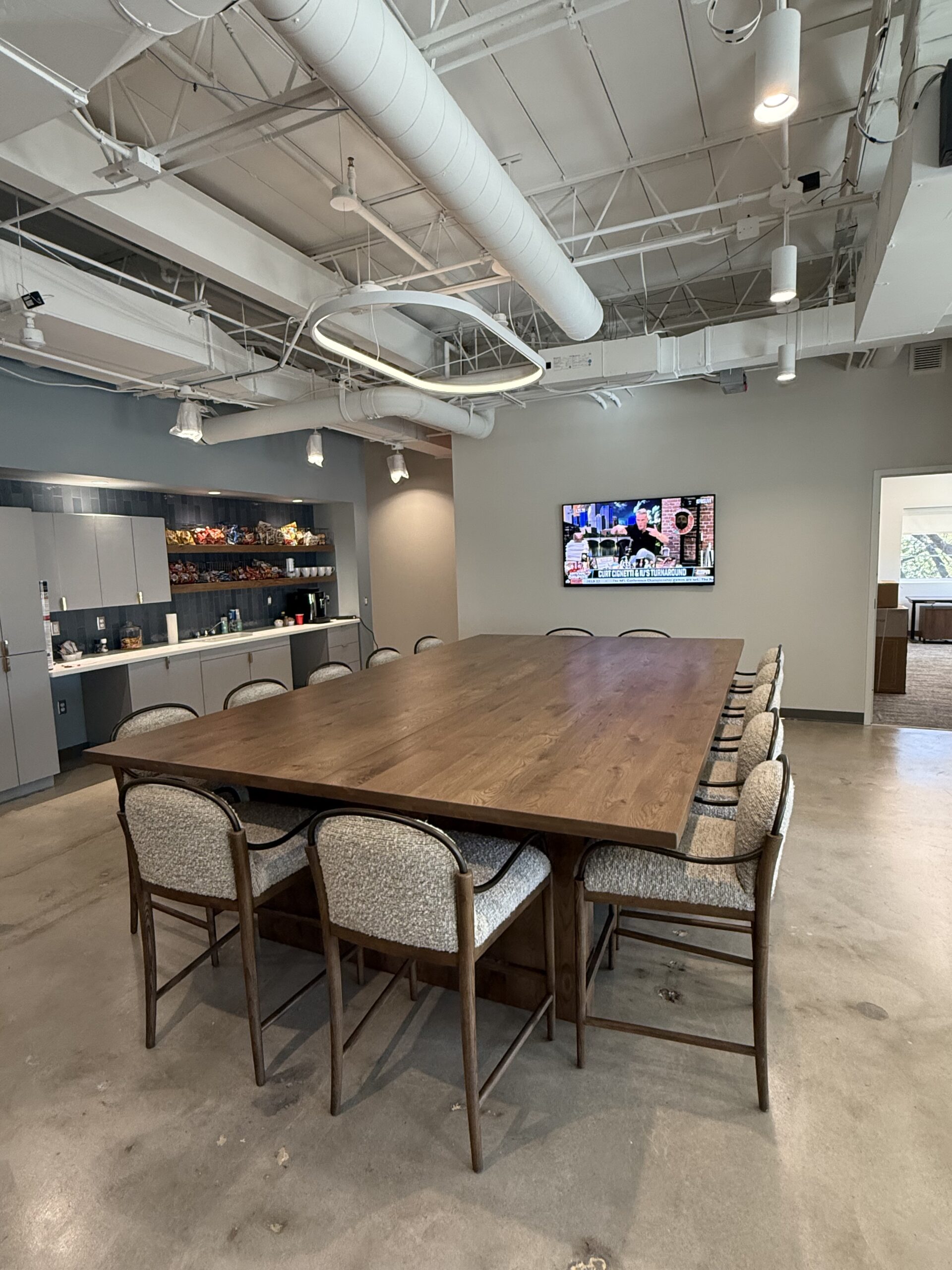 Rustic white oak conference table